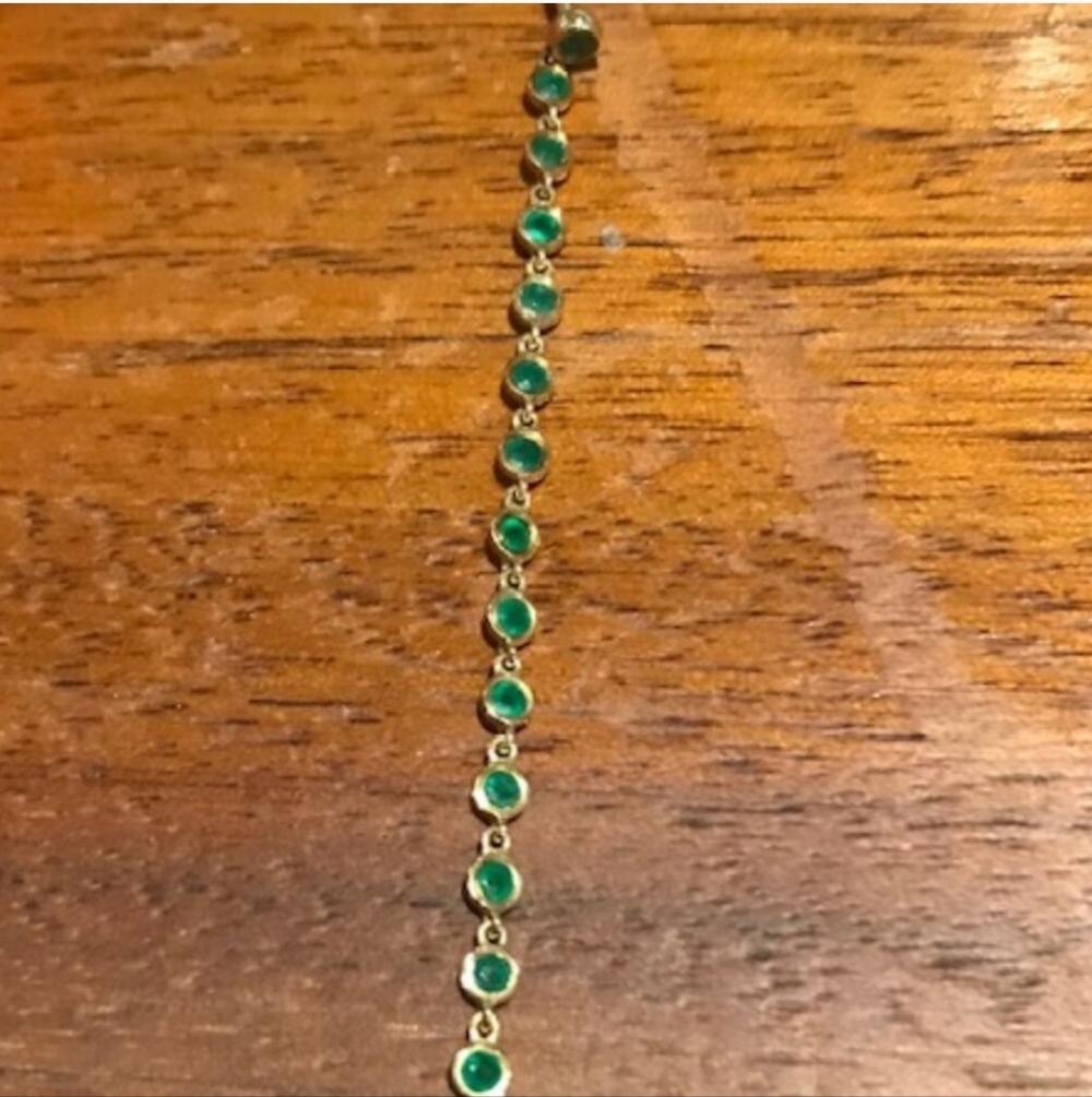 Solid 14k Yellow Gold Emerald Earrings (Pair) by The Last Line - Picture 2 of 3